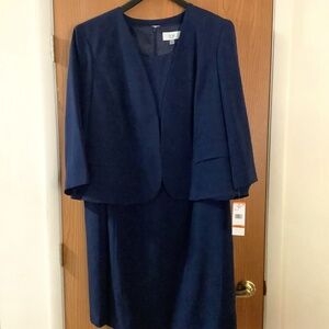 NWT LeSuit Dress&Jacket Sz 24w Navy Blue
